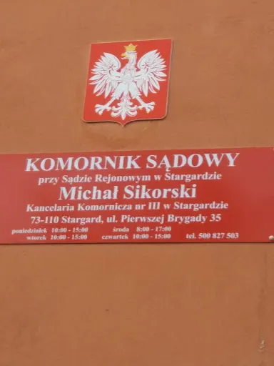 Komornik Sądowy przy Sądzie Rejonowym w Stargardzie Michał Sikorski